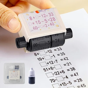 Roller Digital Teaching Stamp Reusable Number Magic Roller Stamp 100 Teaching Math Practice Questions Math Stamp Roller