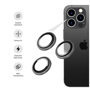 Ochranná skla čoček fotoaparátů FIXED Camera Glass pro Apple iPhone 13 Pro/13 Pro Max, stříbrná