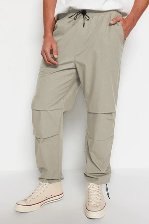 Trendyol Men's Light Khaki Jogger Fit Baggy Parachute Trousers