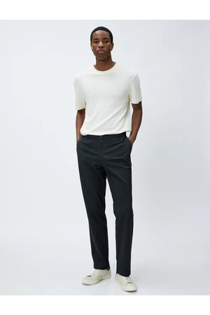 Koton Classic Trousers Slim Fit Buttoned Pocket Detailed