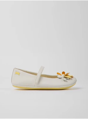 White Girls' Leather Camper Ballerinas - Girls