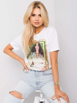 Women's white t-shirt with print