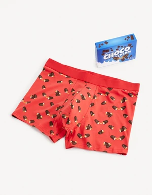 Red men's patterned boxers Celio Choco