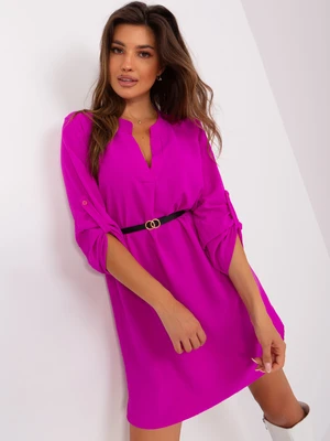 Fuchsia dress with triangular neckline