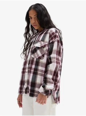 Burgundy-white women's flannel shirt VANS Eliza - Women