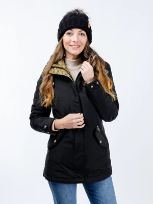 Women's reversible parka GLANO - green/black