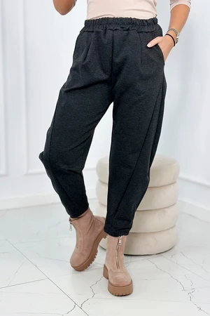 Graphite viscose trousers