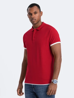 Ombre Men's cotton polo shirt - red