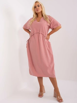 Dusty pink oversized midi dress ZULUNA