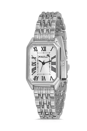 Polo Air Vintage Roman Numeral Women's Wristwatch Silver Color