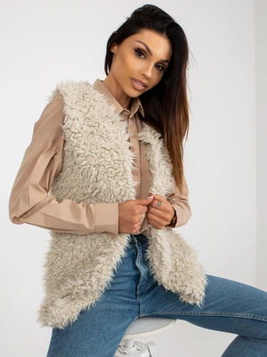 Beige fur vest with Sybille lining