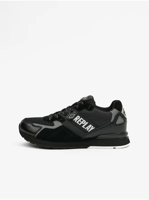 Black Men's Sneakers with Suede Details Replay - Men's