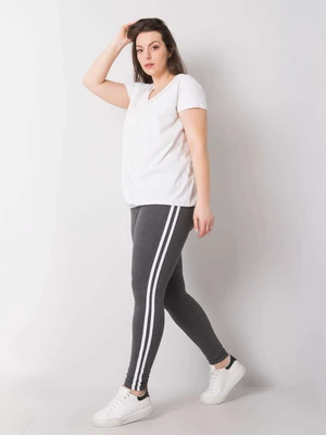 Dark grey melange leggings for large sizes