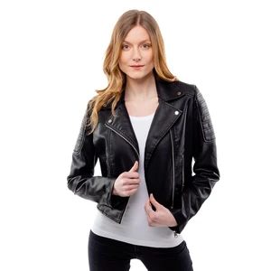 Women's Leatherette Jacket GLANO - Black