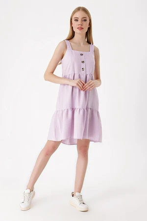 Bigdart 2385 Square Neck Summer Dress - Lilac