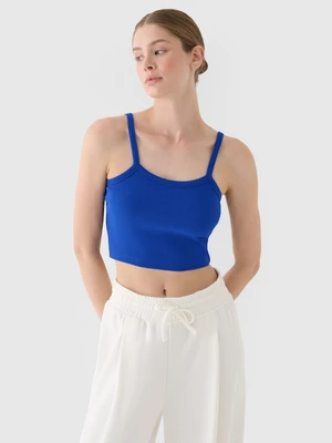 Dámský crop top slim - modrý