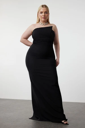 Trendyol Curve Black One Shoulder Asymmetrical Long Evening/Night/Graduation/Engagement Dress