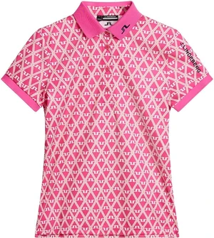 J.Lindeberg Tour Tech Print Womens Fuchsia Purple L Chemise polo