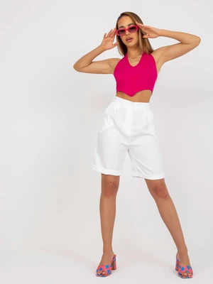 Elegant white long shorts with viscose