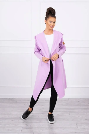 Long cardigan with hood purple