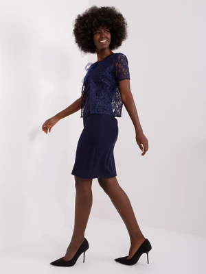 Women's dark blue knee-length cocktail dress