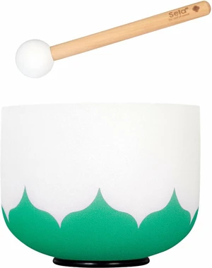 Sela 8" Crystal Singing Bowl Lotus 440 Hz F - Green (Heart Chakra) incl. 1 Wood Mallet Spievajúca miska 8" Heart Chakra