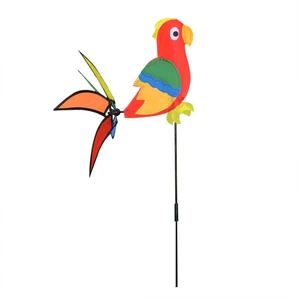 Garden Pinwheels Parrot Cock Animal Windmill Wind Spinning Pole Outdoor Garden Lawn Decorations Outdoor Children Toy