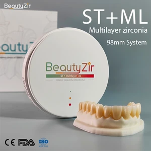 Multilayer Dental Zirconia Blocks ST+ML 98mm Open System CAD CAM Beautyzir