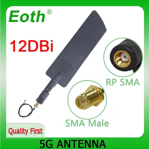 EOTH 1pcs 5g antenna 12dbi sma female wlan wifi 5ghz antene IPX ipex 1 SMA male pigtail Extension Cable pbx iot module antena