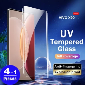 1-4Pcs cover smartphone For vivo S12 S15 S16 NEX 3 3S x90 x80 pro plus UV Tempered Glass phone screen protector protective film