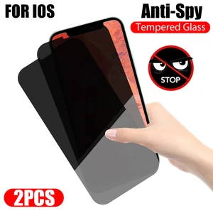 2PCS Anti-spy Screen Protector for IPhone 13 Pro Max Tempered Film On the for IPhone 13 Pro Mini Privacy Glass