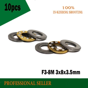 Free shipping 10pcs F3-8M 3*8*3.5mm Axial Ball Thrust Bearings 3x8x3.5mm F3-8M