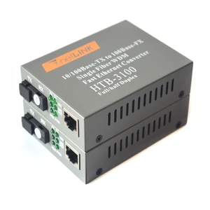 10/100Mbps Bi-Directional single-mode SC Fiber Fast Ethernet Media Converters - A Pair of 10/100Base-TX to 100Base-FX up to 20KM