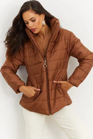 Cool & Sexy Women's Brown Down Jacket GC109