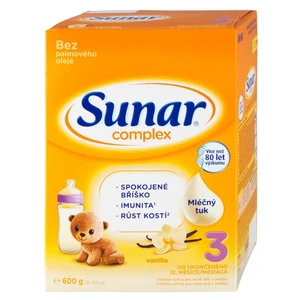 SUNAR Complex 3 batolecí mléko vanilka od 12 měsíce 600 g