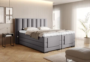 Box spring postel Eva 160x200, šedá Gojo, elektrické polohování