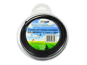 Struna do sekačky černá, 2,7mm, 30m, sedmihran, nylon