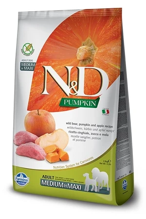 N&amp;D Pumpkin Dog Medium/Large Adult Boar/Apple Grain-free - 2,5kg