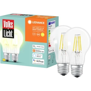 LEDVANCE SMART + En.trieda 2021: E (A - G) AC32941 - 2er SMART+ BT FILAMENT CLASSIC DIMMABLE CLA60  E27 6 W teplá biela