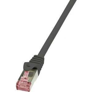 LogiLink CQ2043S RJ45 sieťové káble, prepojovacie káble CAT 6 S/FTP 1.50 m čierna samozhášavý, s ochranou 1 ks