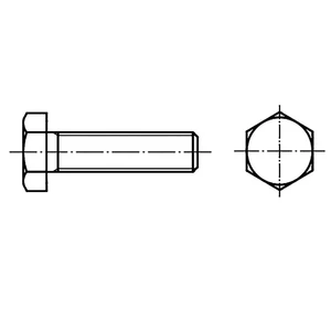 Šesťhranné skrutky TOOLCRAFT 133892 M20 DIN 961 90 mm x 1.5 mm oceľ 25 ks