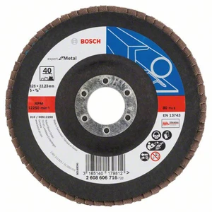 Bosch Accessories 2608606716 Lamelový disk X551 Expert na kov, zahnutý, 125 mm, 40, sklenená tkanina Priemer 125 mm Vnút