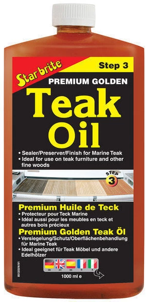 Star Brite Premium Golden Teak Oil 3,79 L Ulei lemn Teak, Detergent praf lemn Teak