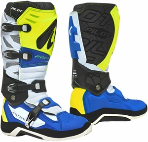 Forma Boots Pilot Yellow Fluo/White/Blue 42 Cizme de motocicletă