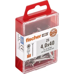 Fischer  657464 skrutka do dreva 4 mm 40 mm krížová dražka Pozidriv     glavanizované zinkom 25 ks