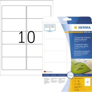 Herma 8018 etikety (A4) 96 x 50.8 mm fólia, lesklá  priehľadná 250 ks permanentné Fóliové etikety