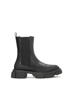 Czarne botki damskie w stylu chelsea boots