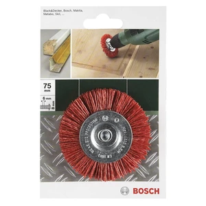 Bosch Accessories Kotúčové kefy na vŕtačky - nylonový drôt s korundovým brusivom K80, priemer 100 mm = 100 mm Ø drieku 6