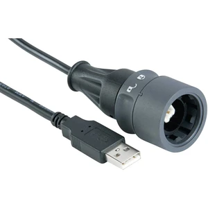 Kábel USB je možné uzamknúť z oboch strán  PXP6040/B/2M00 Typ B (blokovanie) typu A PXP6040/B/2M00 Bulgin Množstvo: 1 ks