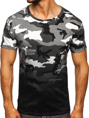 Tricou cu imprimeu gri army Bolf S808